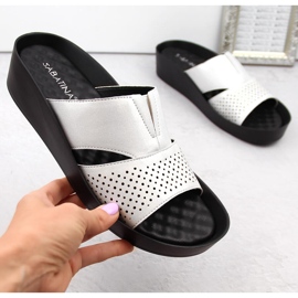 Infradito argento da donna con elastico, argento lucido, Sabatina 2318-4 d'argento 1