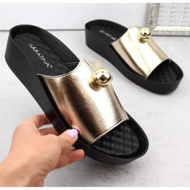 Infradito da donna oro metallizzato Sabatina 2318-1 d'oro 1