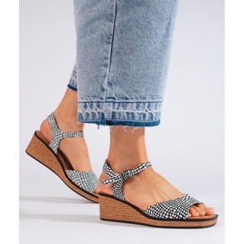 Comodi sandali con zeppa da donna di Sergio Leone bianca 1