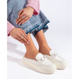 Infradito da donna con plateau bianche bianco 1
