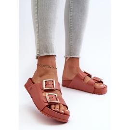 Infradito da donna con fibbie ZAXY JJ285246 Rosa sporco 1