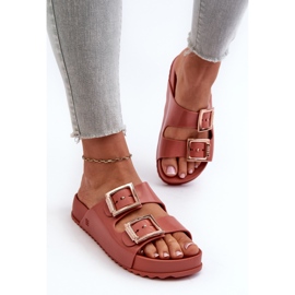 Infradito da donna con fibbie ZAXY JJ285246 Rosa sporco 2