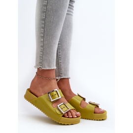 Ciabatte lisce da donna ZAXY LL285077 Lime verde 2