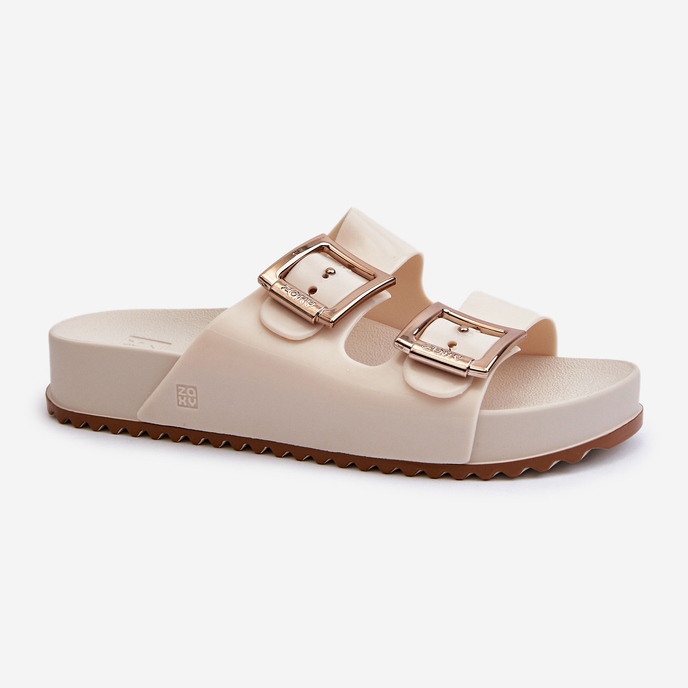 Ciabatte lisce da donna ZAXY NN285058 Beige chiaro 1