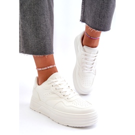 News Sneaker sportive femminili sulla piattaforma bianca bianco 2