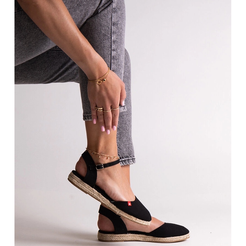 Espadrillas nere con tacco aperto Big Star FF274526 nero 1