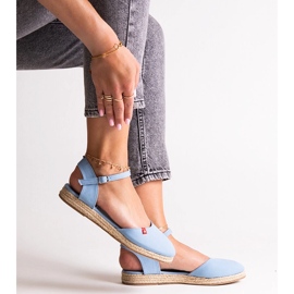 Espadrillas blu con tacco aperto Big Star FF274532 1