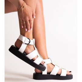 Sandali bianchi con plateau Big Star NN274072 bianca 1
