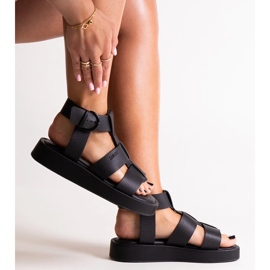 Sandali neri con plateau Big Star NN274071 nero 1