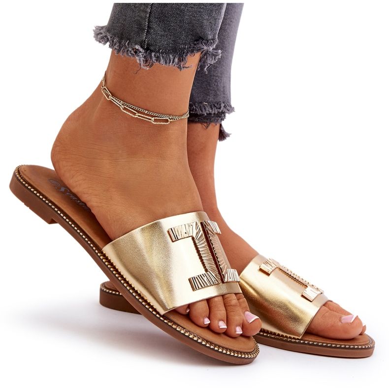 Seastar Infradito da donna con decorazione oro d'oro 4