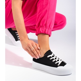 Sneakers nere con plateau da donna nero 1
