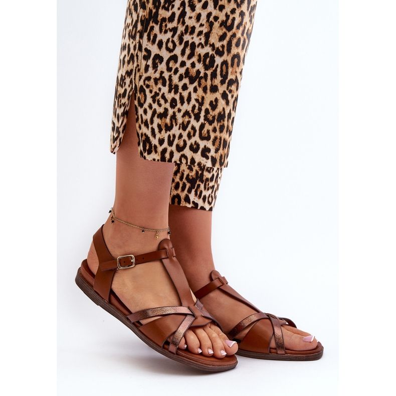 Sandali Bassi da Donna in Eco Pelle Sergio Leone SK071H Marrone 2