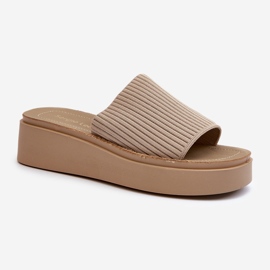 Infradito con plateau Sergio Leone SK083H da donna, Beige 1