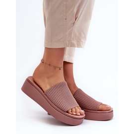 Infradito con plateau Sergio Leone SK083H da donna, rosa 2