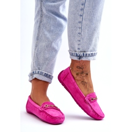 Confly Mocassini scamosciati classici da donna rosa 2