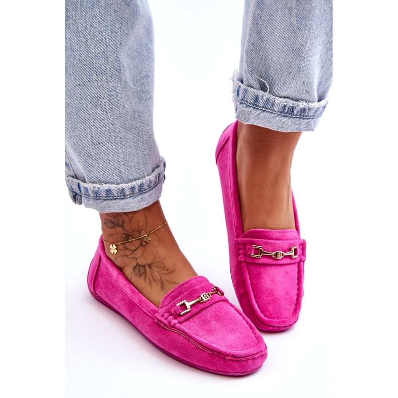 Confly Mocassini scamosciati classici da donna rosa 1