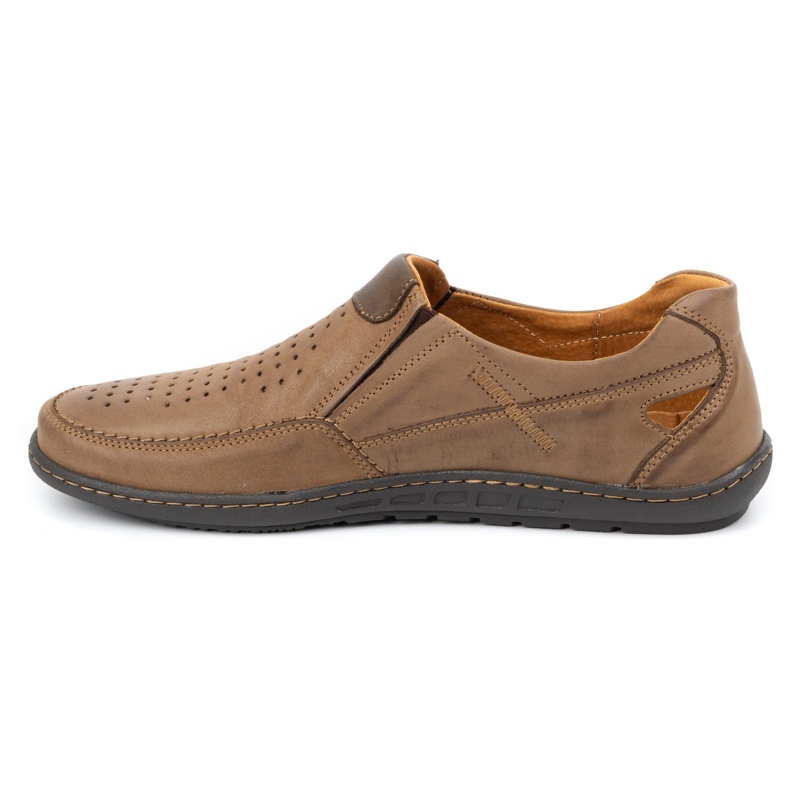 Olivier Mocassini uomo in pelle per l'estate 602 marrone 1