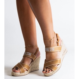 Sandali con zeppa beige Big Star LL274883 1