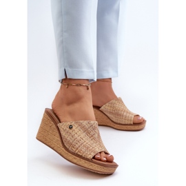 Infradito con zeppa da donna Sergio Leone KL213 Beige 2