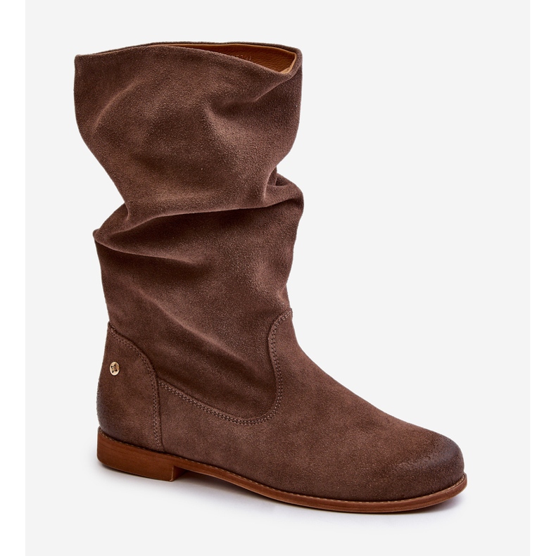 Stivali da donna in pelle scamosciata Maciejka 05057-14 Marrone 1