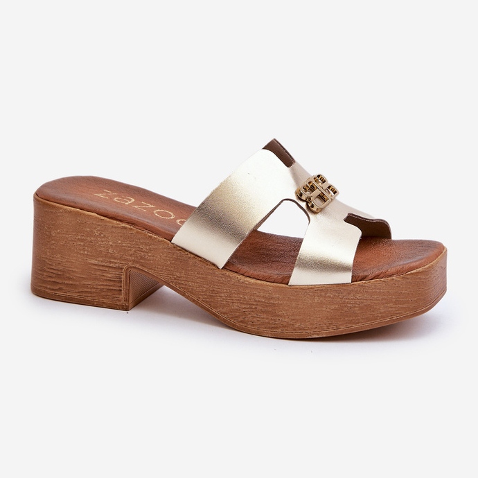 Zazoo 40412 Infradito da Donna Eleganti in Pelle Con Decorazione Oro d'oro 1