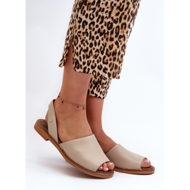 Zazoo 40327 Sandali slip-on in pelle, Beige 2