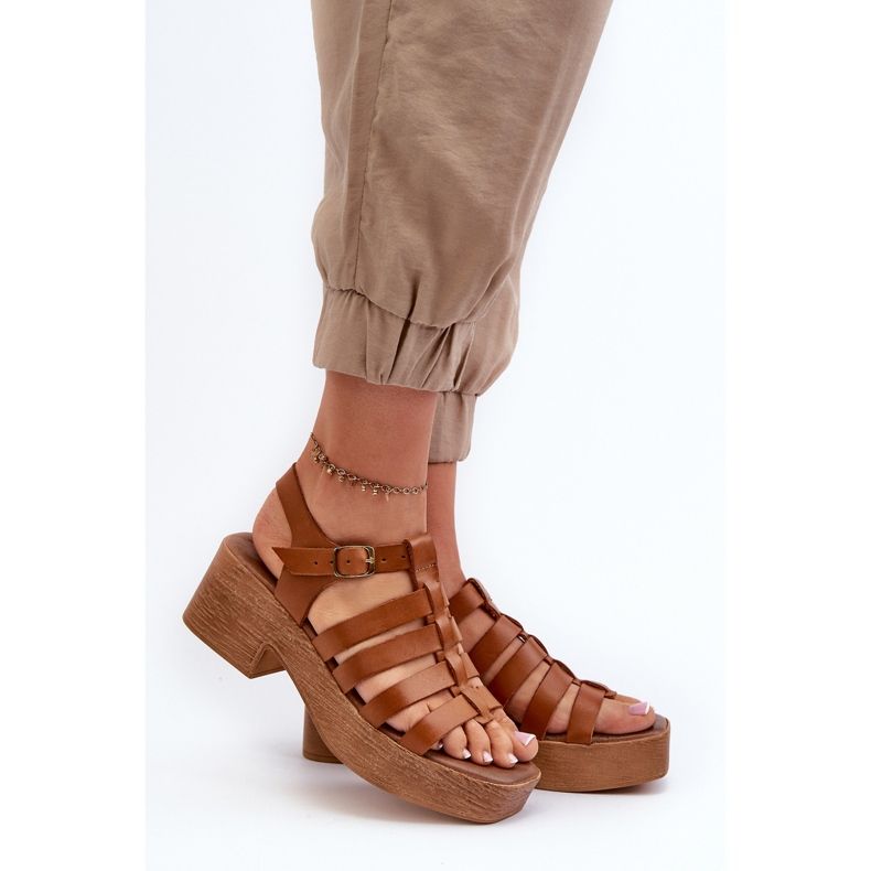 Zazoo 40410 Sandali in pelle da donna, Marrone 2