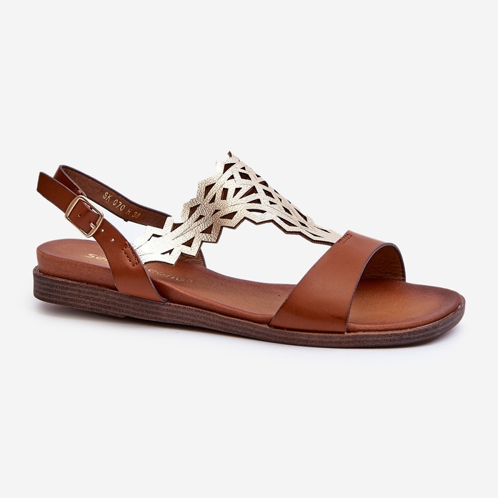 Sandali piatti da donna Sergio Leone SK070H, Marrone 1