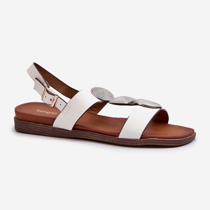 Sandali Bassi Con Decori da Donna Sergio Leone SK072H Bianco 1