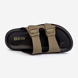 Infradito Leggere Da Uomo Con Fibbie Big Star NN174592 Verde Scuro 1