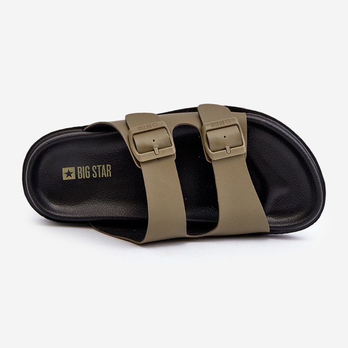 Infradito Leggere Da Uomo Con Fibbie Big Star NN174592 Verde Scuro 1