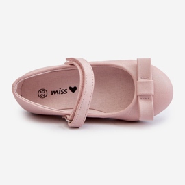 Ballerine da bambina lucide con fiocco in velcro, Fiorelle rosa 1