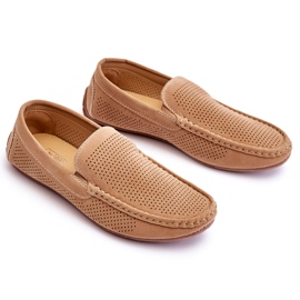 Mocassini Classici Da Uomo In Pelle Scamosciata Beige Felixo 1