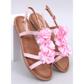 Amaur Sandali rosa con fiori delicati 1