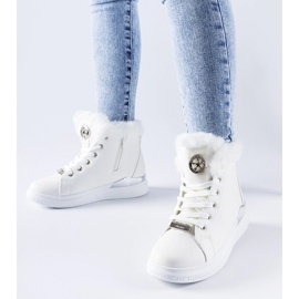 Sneakers bianche con pelliccia di Fiemme bianca 1