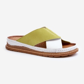 Infradito in pelle profilata Maciejka 04986-11 Lime bianco 1