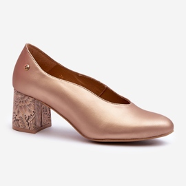 Eleganti décolleté in pelle con tacco alto Maciejka 06422-25 Oro d'oro 1