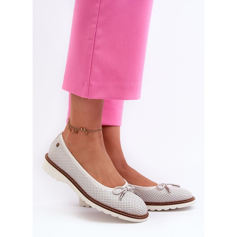 Ballerine Traforate da Donna in Pelle Naturale Maciejka P6509-11 Bianco 2
