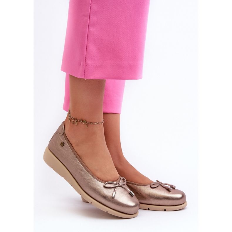 Ballerine Eleganti da Donna in Pelle Naturale Maciejka P6504-25 Oro d'oro 2