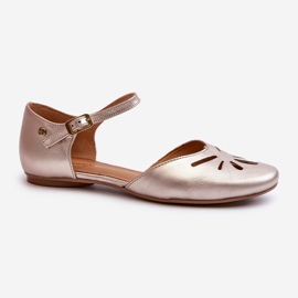 Sandali da donna in pelle Maciejka 06641-25 Oro d'oro 1