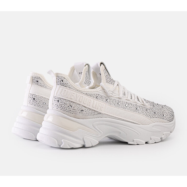 Sneakers bianche lucide con un'enorme suola Senai bianco 1