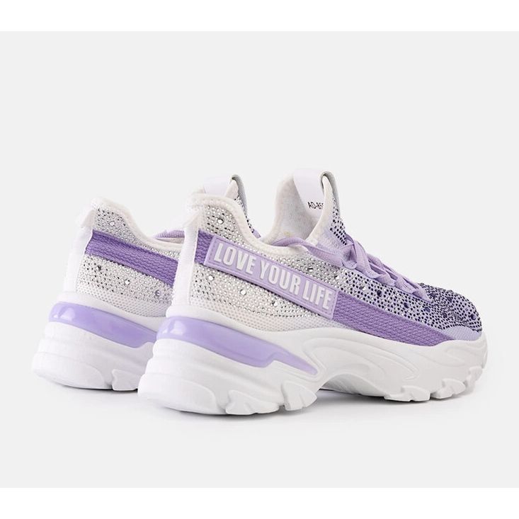 Sneakers massicce lucide bianche e viola di Senai 1