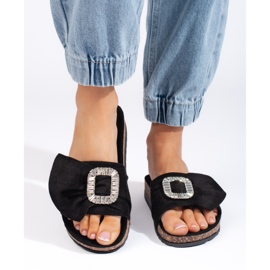 Infradito nere su suola in sughero nero 1
