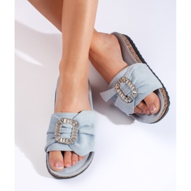 Infradito blu con suola in sughero 2