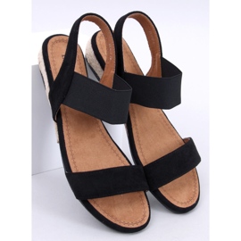 Amalf Sandali espadrillas neri con zeppa bassa nero 1