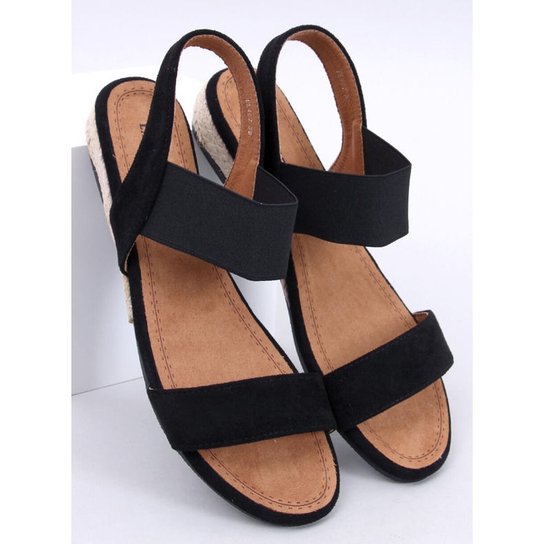 Amalf Sandali espadrillas neri con zeppa bassa nero 1