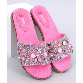 Infradito Abriel fucsia con pietre rosa 1
