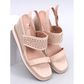 Debeve Sandali espadrillas con zeppa beige 1
