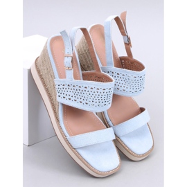 Debeve Sandali espadrillas con zeppa blu 1