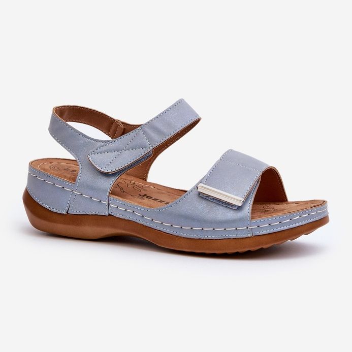 Evento Comodi sandali con velcro da donna blu Iphiope 1